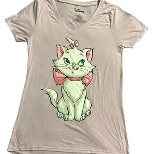 Disney Aristocats Marie Cat Lilac & Pink Tee w/ Cute Expression. Size: M. Nw/oT